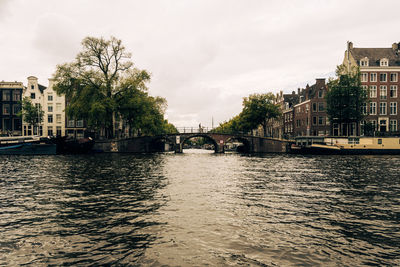 Bridge over river in city