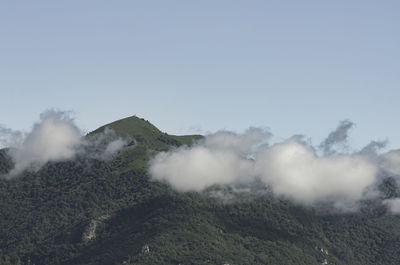 Scenic view of land against clear sky