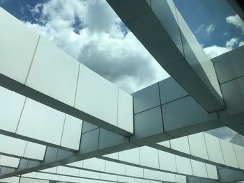 Low angle view of modern building against sky