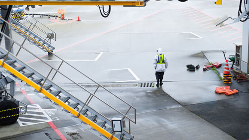 Man working at airport runway