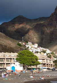 View of people on mountain