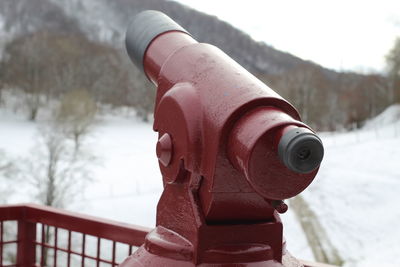 Close-up of snow on field