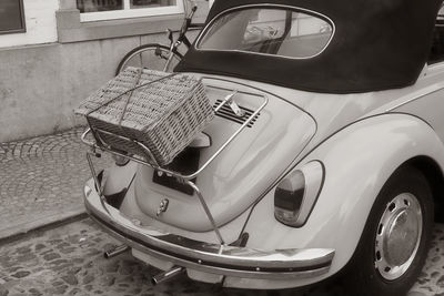 High angle view of car on street in city