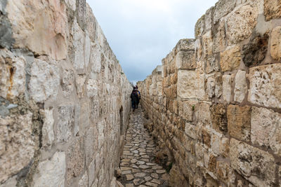 Panoramic view of old wall against sky