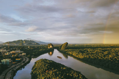 Scenic view of river against sky