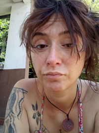 Close-up portrait of young woman