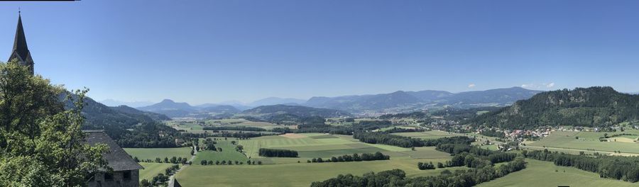 Panoramic view of landscape against clear sky