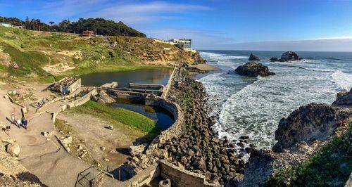 Panoramic view of beach against sky