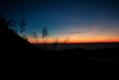 Silhouette of landscape at sunset