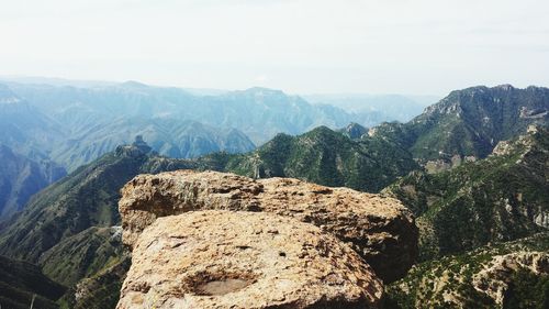 Scenic view of barrancas del cobre against sky