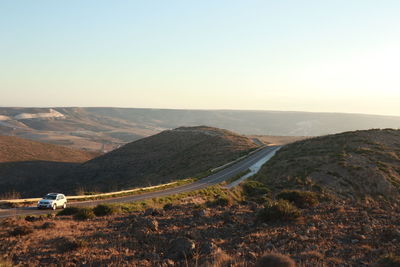 Scenic view of landscape against clear sky