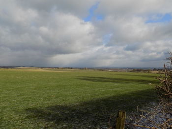 Scenic view of field against sky