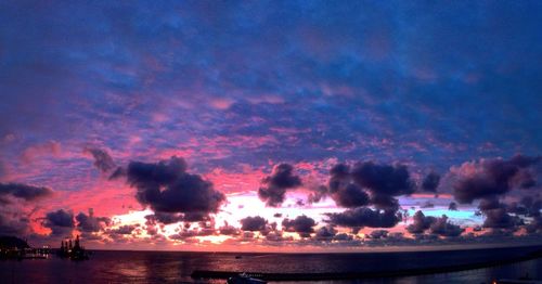 Dramatic sky over calm sea