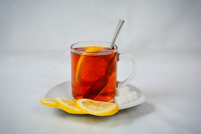 Close-up of tea in cup