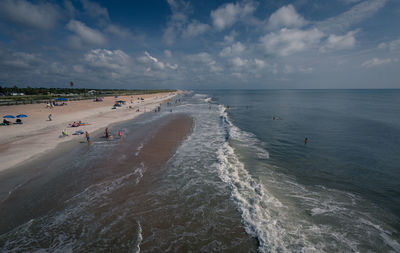 Scenic view of beach against sky