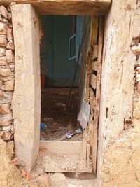 Entrance of old abandoned building