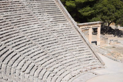 High angle view of old building