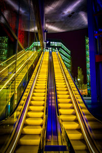View of escalator in subway station