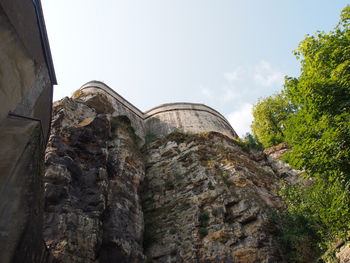 Low angle view of old building against sky