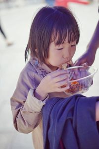 Girl eating food 