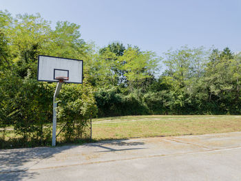 Scenic view of basketball hoop against sky