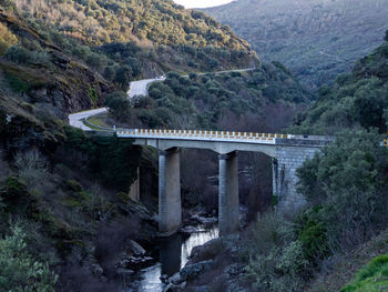 View of bridge over mountain