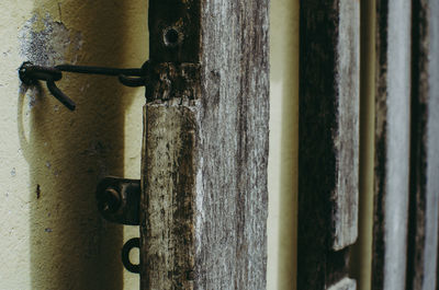 Close-up of old metal door