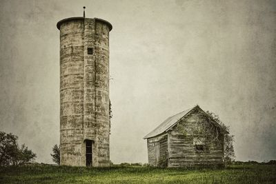 Low angle view of tower against sky