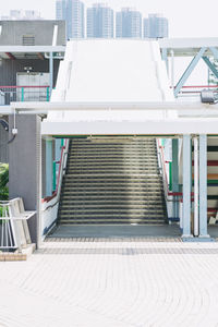 Staircase of building in city