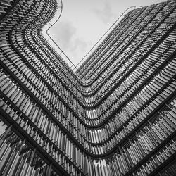 Low angle view of modern building against sky