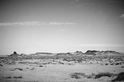 Scenic view of desert against sky