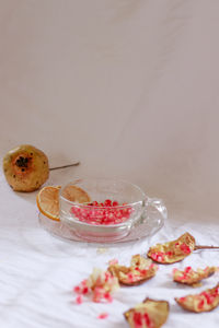 Close-up of food on table