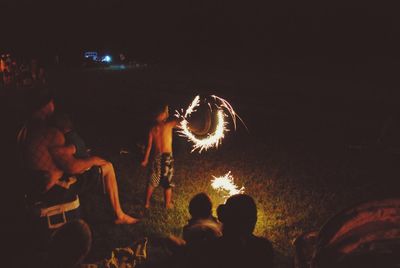 People enjoying at night