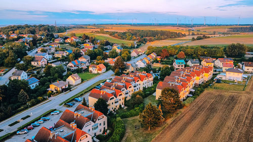 High angle view of townscape