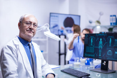 Portrait of young man working at laboratory