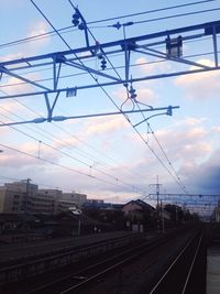Railroad tracks against sky