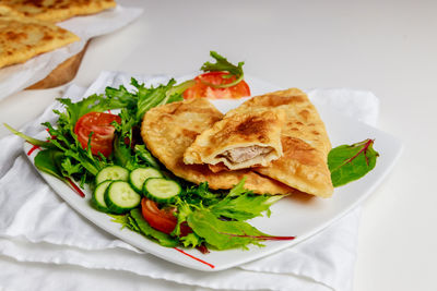 Close-up of food in plate on table