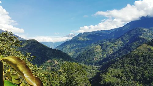 Scenic view of mountains against sky