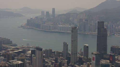 Aerial view of city buildings