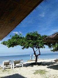 Scenic view of beach against sky