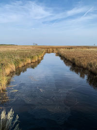 Scenic view of land against sky