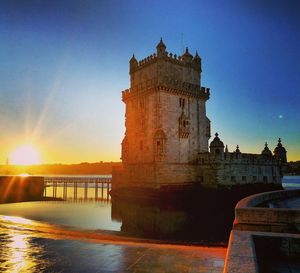 View of historical building against sky during sunset