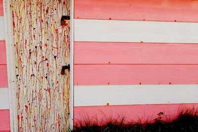 Closed door of house