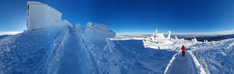 People skiing on mountain