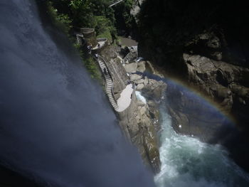 Scenic view of waterfall