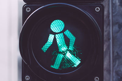 Front view of pedestrian crossing sign