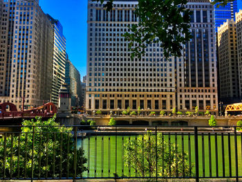 Reflection of buildings in city