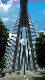 Low angle view of skyscrapers against sky