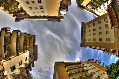 Low angle view of buildings against sky