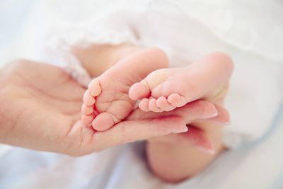 Close-up of baby hand